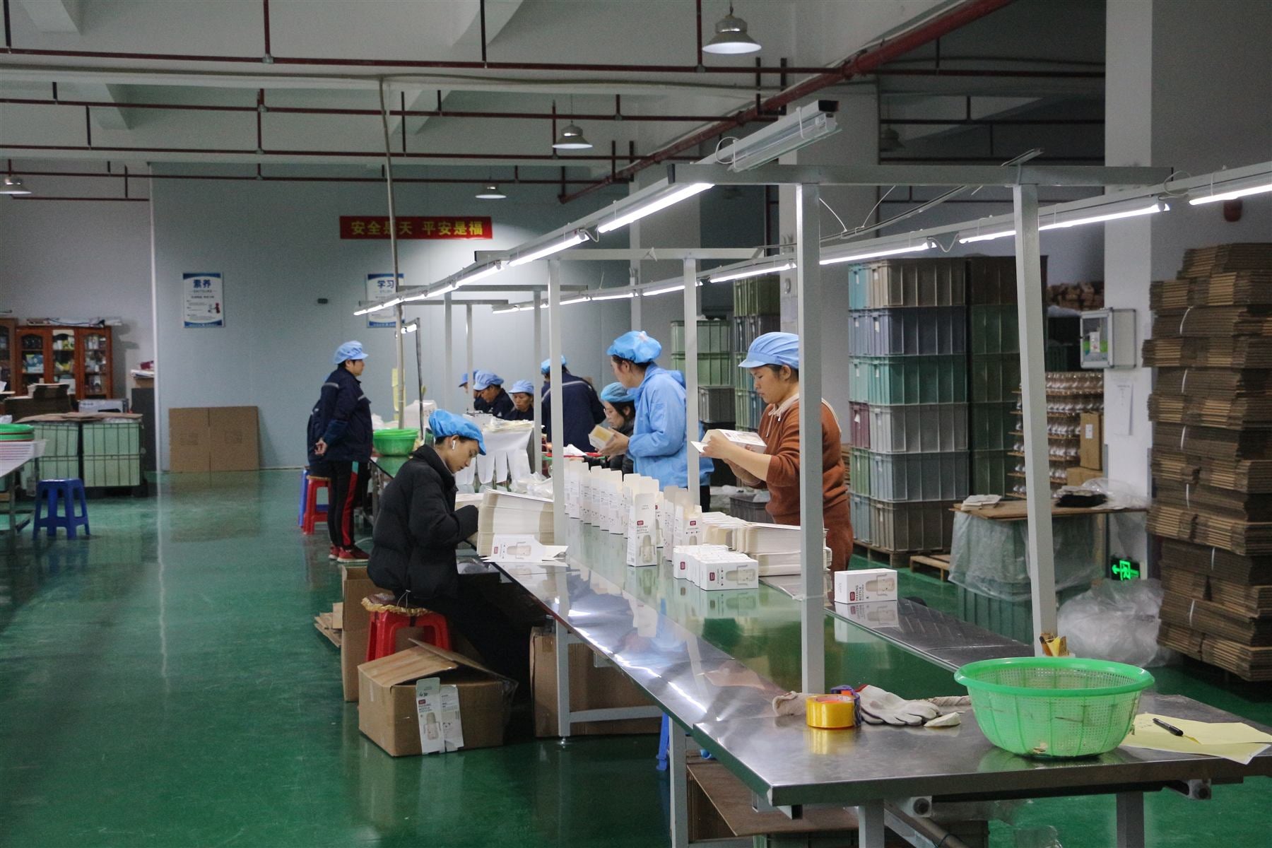 Packing team preparing baby feeding products for partners