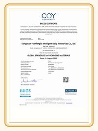 BRCGS packaging materials certificate preview