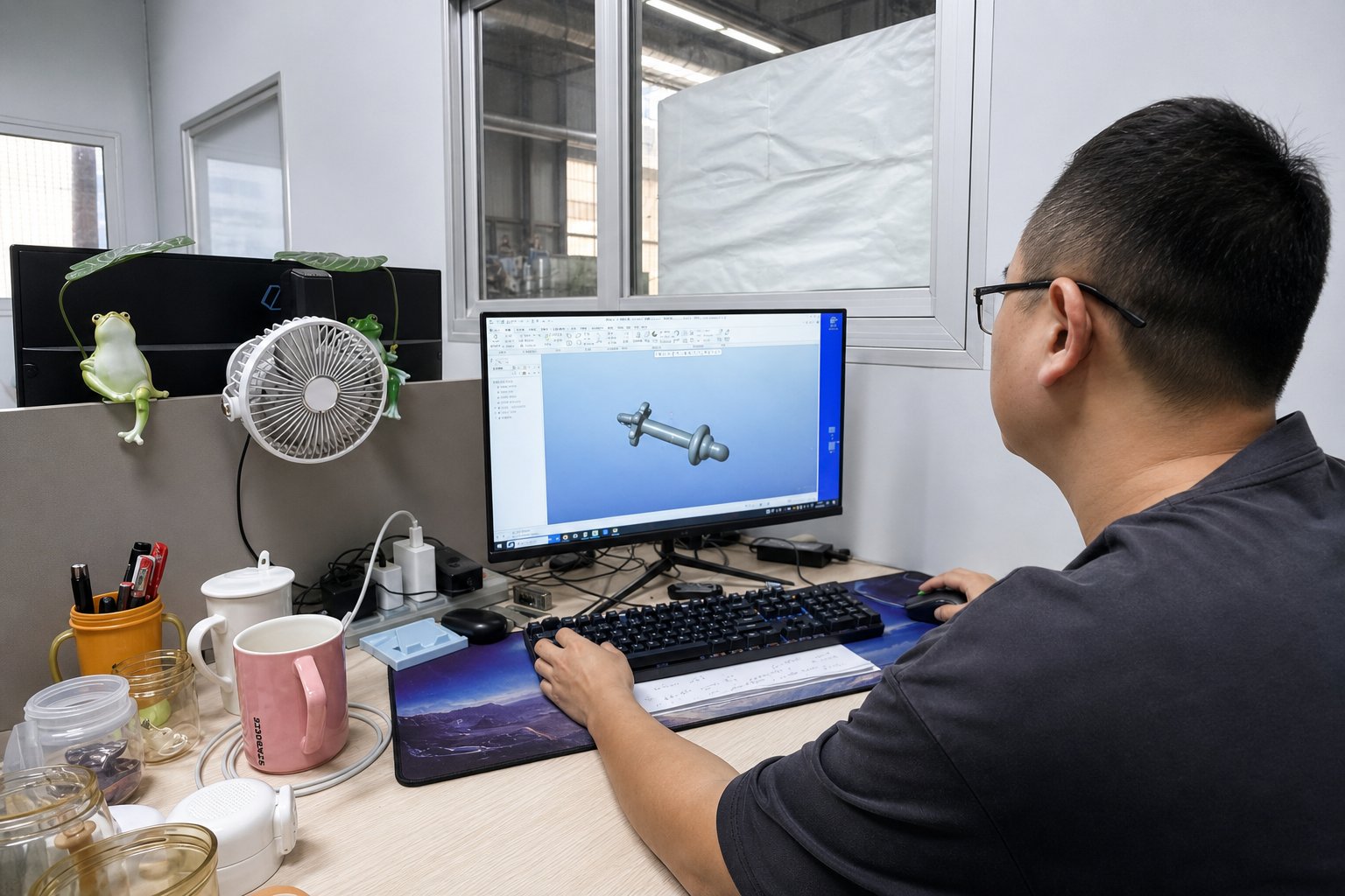 DoraPony engineer developing a product structure in CAD
