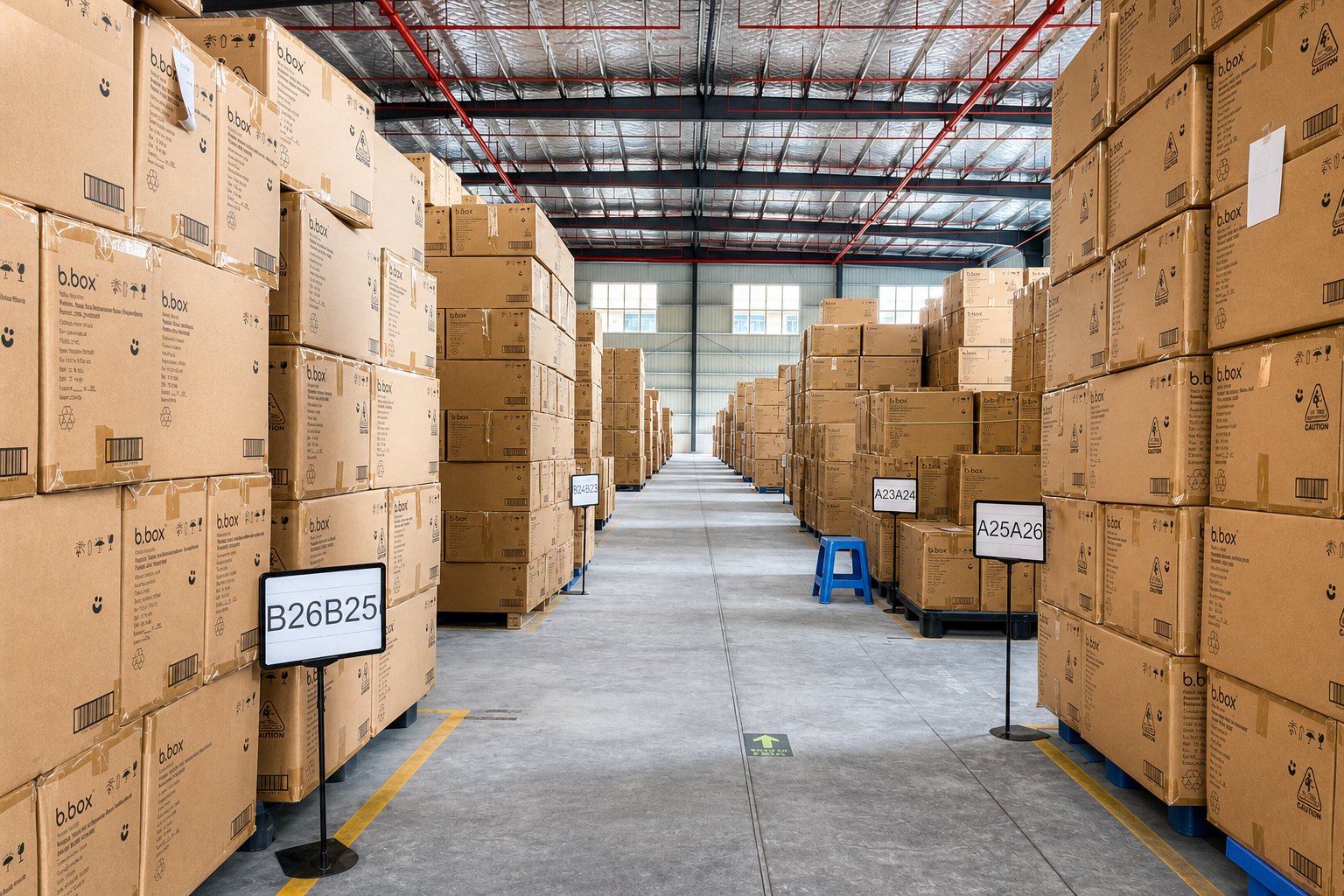Finished goods warehouse ready for shipment